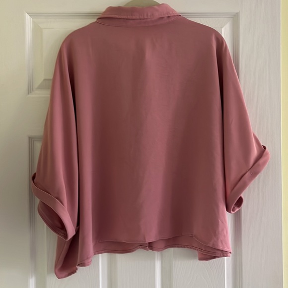 Shein Curve 4XL dusty rose pink shirt sleeve blouse - Picture 3 of 5